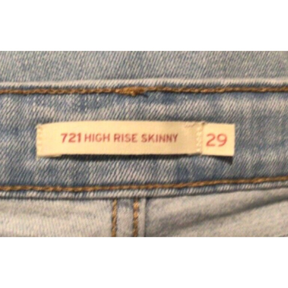 Levi’s 721 High Rise Skinny Jeans Women’s Size 29 Light Blue Stretch - Picture 2 of 4